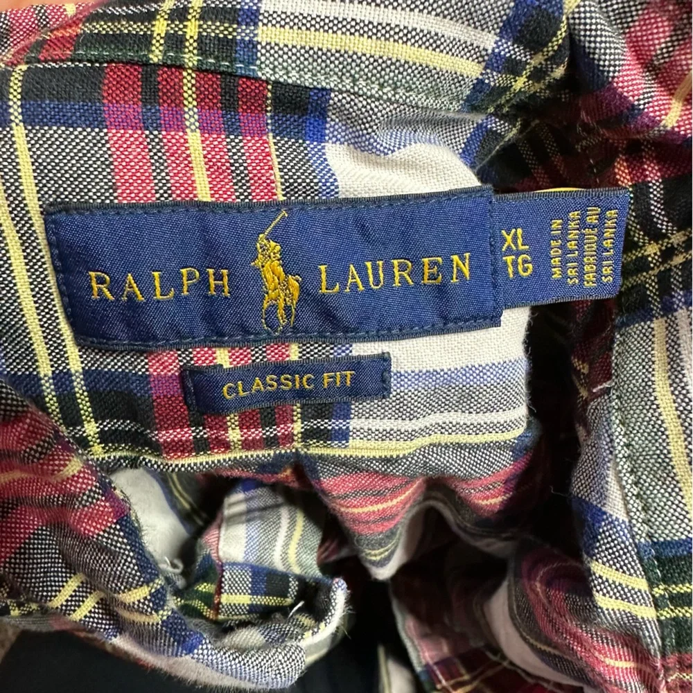 Ralph Lauren Red and Green Plaid Casual Button Down Shirt - Picture 2 of 2